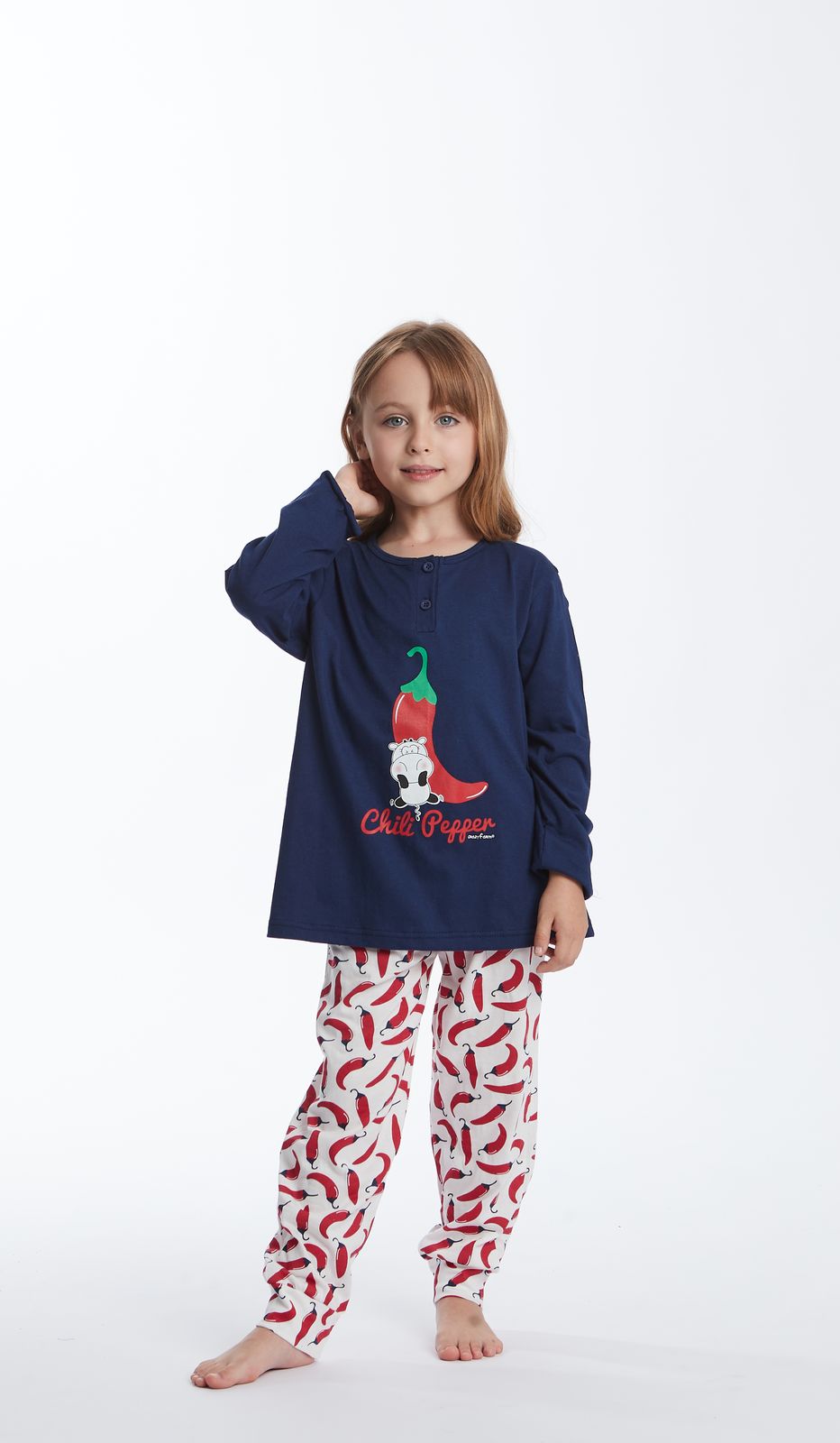 Pigiama Serafino Baby "Peperoncino" Bimba: 100% Cotone, Sogni Piccanti in Dolce Comfort!